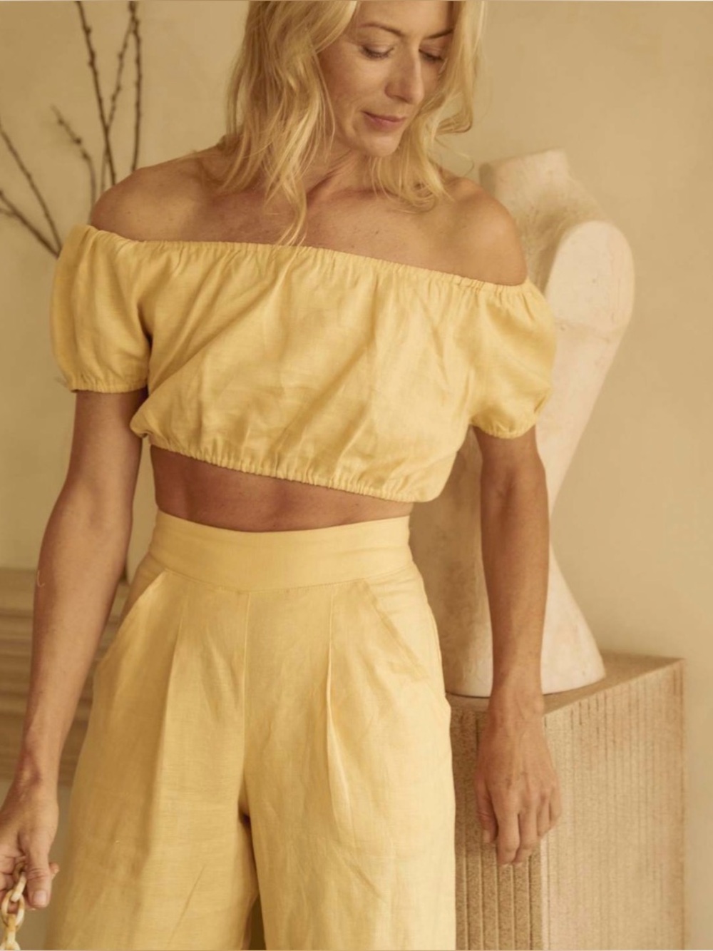 Whimsy + Row • 100% linen Crop Top